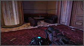 Bottle #31: hidden on a table in a location which you will reach after sliding down a characteristic rod to the lower floor - Bottles - p. 2 - Secrets - Bulletstorm - Game Guide and Walkthrough