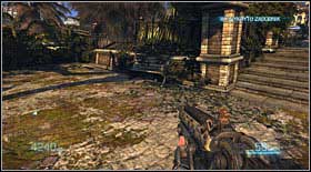 Bottle #21: the next one can be found on the nearby bench, beside the gap in the concrete construction (serving as a passage to the next fight spot) created by the enemy helicopter - Bottles - p. 1 - Secrets - Bulletstorm - Game Guide and Walkthrough