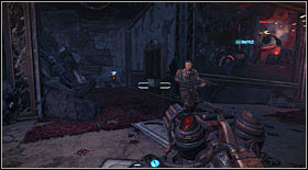 Newsbot #11: you will find it inside a ruined building, which you will reach after the fight with enemies equipped with sniper rifles (you will have to use the leash on an environment element beside the robot) - Newsbots - p. 1 - Secrets - Bulletstorm - Game Guide and Walkthrough