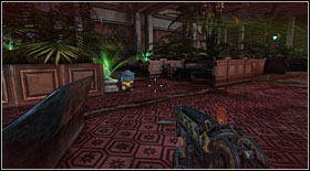 Newsbot #7: it's driving around the restaurant with a terrace and a characteristic waterfall - Newsbots - p. 1 - Secrets - Bulletstorm - Game Guide and Walkthrough