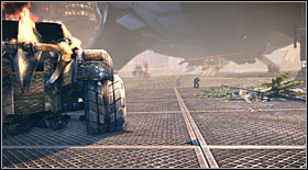 Once you get to the landing zone (after going down some stairs), you will have to pass a parked car on the left - Act VII - Chapter 1 - p. 2 - Walkthrough - Bulletstorm - Game Guide and Walkthrough