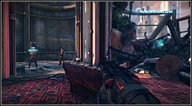 The further road will lead down the building, towards the elevator and the first dropkit - Act VII - Chapter 1 - p. 1 - Walkthrough - Bulletstorm - Game Guide and Walkthrough