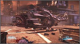 After the cutscene ends, you will land on top of a skyscraper, in the very middle of the fight - Act V - Chapter 3 - p. 2 - Walkthrough - Bulletstorm - Game Guide and Walkthrough