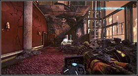 On your way, inside the room with a large hole, you can find a dropkit - Act V - Chapter 3 - p. 1 - Walkthrough - Bulletstorm - Game Guide and Walkthrough