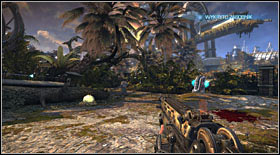 At the very bottom you will find another dropkit, right beside a narrow path leading to another arena - Act IV - Chapter 2 - p. 1 - Walkthrough - Bulletstorm - Game Guide and Walkthrough