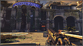 After going up the stairs, get rid of the couple enemies there and get ready for a miniboss - Act IV - Chapter 1 - Walkthrough - Bulletstorm - Game Guide and Walkthrough