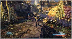 The further path will lead between cactuses, towards the stairs leading into a big building - Act IV - Chapter 1 - Walkthrough - Bulletstorm - Game Guide and Walkthrough