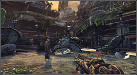 After regaining control over your character, head towards the skyscrapers, going up the nearby stairs - Act IV - Chapter 1 - Walkthrough - Bulletstorm - Game Guide and Walkthrough