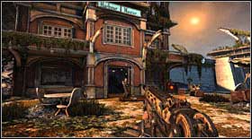 Step onto the platform leading towards the buildings you were shooting at a moment ago and you will be attacked by a few enemies - Act III - Chapter 1 - p. 2 - Walkthrough - Bulletstorm - Game Guide and Walkthrough