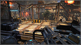 Once he's dead, go to the very top (from where the attacker came) and pick up the minigun found there - Act I - Chapter 2 - p. 2 - Walkthrough - Bulletstorm - Game Guide and Walkthrough