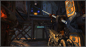 In the end there will be a line - jump onto it by pressing R and cross to the other side - Act I - Chapter 2 - p. 2 - Walkthrough - Bulletstorm - Game Guide and Walkthrough