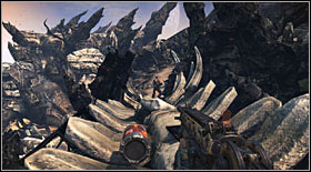 Once they're all dead, walk along the monstrous skeleton and head along the path up the hill - Act I - Chapter 1 - Walkthrough - Bulletstorm - Game Guide and Walkthrough