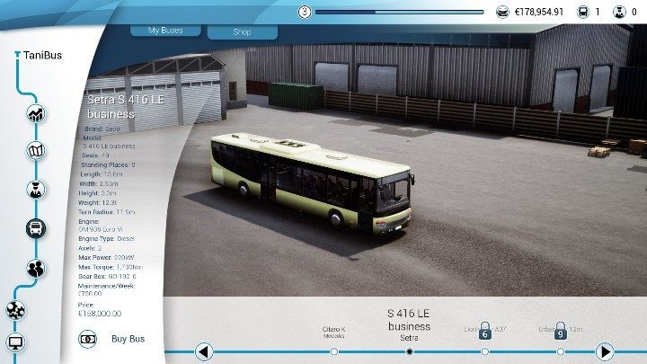 The first bus that you can unlock is the Setra S 416 LE business - Which bus should I choose in Bus Simulator 18? - FAQ - Bus Simulator 18 Game Guide
