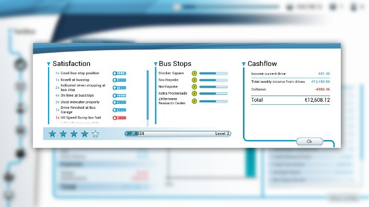 After completing each route, the game will display a summary - Satisfaction points and income in Bus Simulator 18? - Levels and missions - Bus Simulator 18 Game Guide