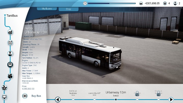At level 9 you unlock Iveco Urbanway 12, the first bus with CNG engine - Bus models in Bus Simulator 18, purchasing and selling - Buses - Bus Simulator 18 Game Guide