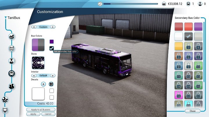 Each bus has two colors that you can customize - Painting and decaling your bus in Bus Simulator 18 - Buses - Bus Simulator 18 Game Guide