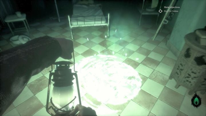 A symbol on the floor you need to light. - Chapter 9 - Riverside Institute | Call of Cthulhu Walkthrough - Walkthrough - Call of Cthulhu Guide