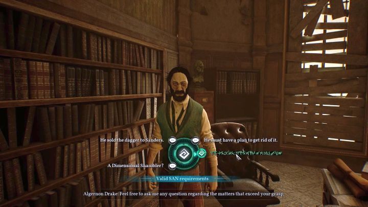 When talking to Drake, you can also select the Rlyehian dialogue option. - Chapter 9 - Riverside Institute | Call of Cthulhu Walkthrough - Walkthrough - Call of Cthulhu Guide
