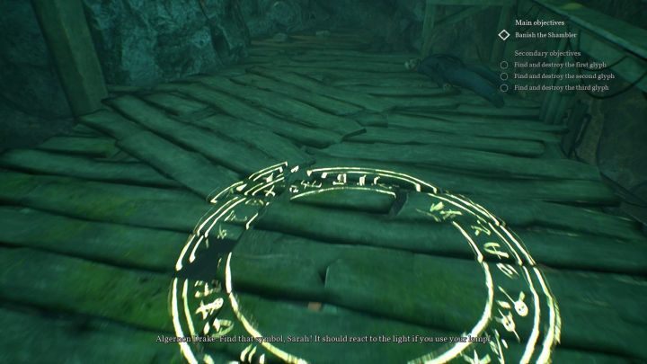 Stand inside the glyph to destroy it. - Chapter 10 - Darkwater police station | Call of Cthulhu Walkthrough - Walkthrough - Call of Cthulhu Guide