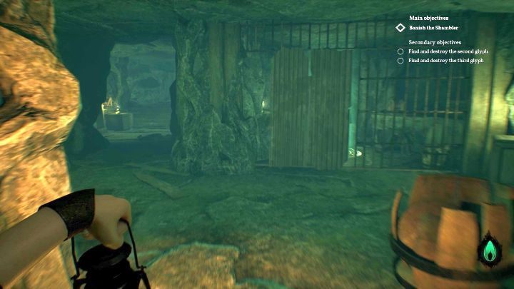 The second glyph is hidden behind the bar fence. - Chapter 10 - Darkwater police station | Call of Cthulhu Walkthrough - Walkthrough - Call of Cthulhu Guide