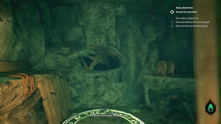 Shambler is going to appear - run towards Drake, as there is no way to destroy the glyph immediately. - Chapter 10 - Darkwater police station | Call of Cthulhu Walkthrough - Walkthrough - Call of Cthulhu Guide