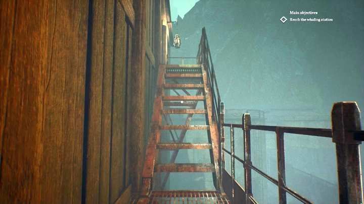 The stairs leading to the whaling station. - Chapter 12 - Darkwater Port | Call of Cthulhu Walkthrough - Walkthrough - Call of Cthulhu Guide