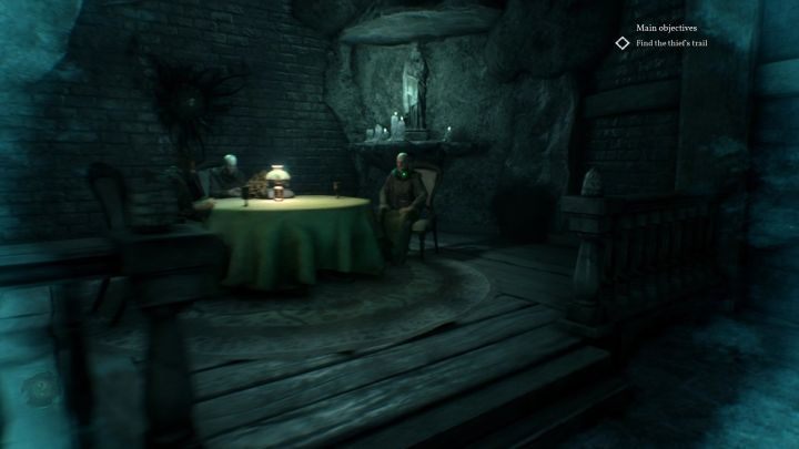 At the end of the reconstruction, you must examine the man sitting at the table. - Chapter 4 - Tunnels under the Hawkins mansion | Call of Cthulhu Walkthrough - Walkthrough - Call of Cthulhu Guide
