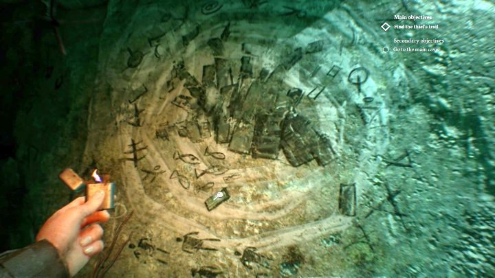 One of the frescoes that you can examine here. - Chapter 4 - Tunnels under the Hawkins mansion | Call of Cthulhu Walkthrough - Walkthrough - Call of Cthulhu Guide