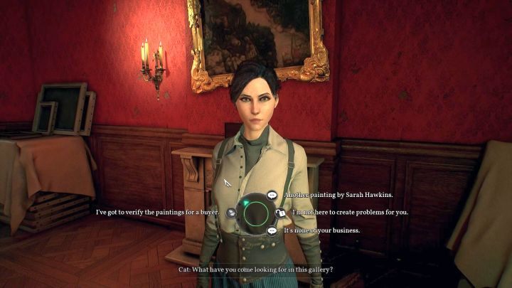 Once all items have been collected, start chatting with Cat. - Chapter 6 - Hawkins Mansion - Sanders Residence | Call of Cthulhu Walkthrough - Walkthrough - Call of Cthulhu Guide