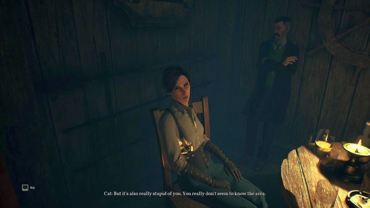 A second conversation with Cat will enable you to get into the warehouse. - Chapter 2 - Darkwater Port | Call of Cthulhu Walkthrough - Walkthrough - Call of Cthulhu Guide