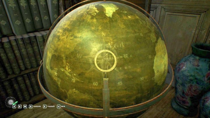 The correct location of the marker. - How to solve the globe puzzle in Call of Cthulhu? - FAQ - Call of Cthulhu Guide