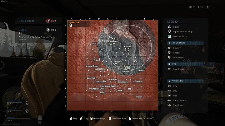 At this stage, the gas ring is shrinking much faster, so players need to react faster if they dont want to be exposed to damage - Warzone: Course of the match - Basics - Warzone Guide
