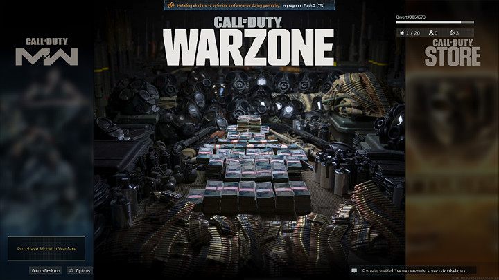 After you run Call of Duty Warzone, the main screen will display information about installing additional shader packages - do not interrupt the process - Warzone: System requirements - Appendix - Warzone Guide
