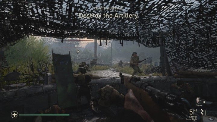 Get to the safe location, watch a short cut scene, and focus on your new objective - Destroy the Artillery - D-Day - Walkthrough - Walkthrough - Call Of Duty WW2 Guide