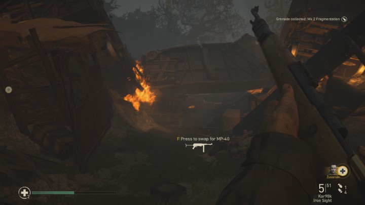 Head forward through the remnants of the crash, until you reach the destroyed chests, barrels, etc - S.O.E. - Mementos, secrets and collectibles - Mementos - Call Of Duty WW2 Guide