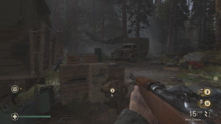 Go down to the terrain shown in the picture and clear the area of all hostiles, then head towards the truck - Death Factory - Mementos, secrets and collectibles - Mementos - Call Of Duty WW2 Guide