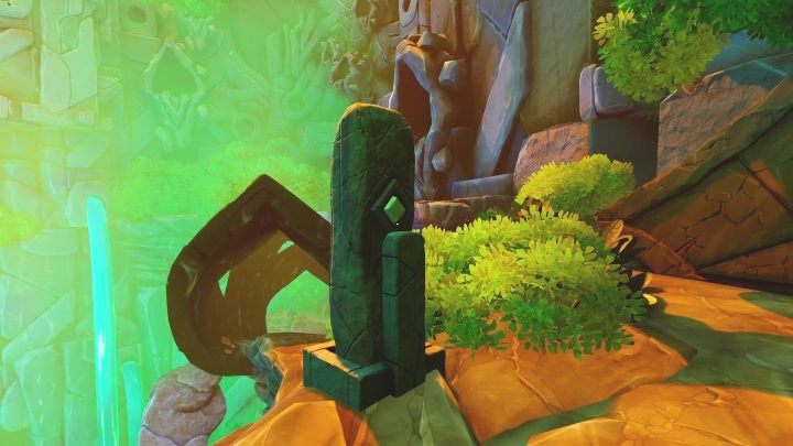 This monolith is located on the top floor of this structure, right next to the yellow handprints - Call of the Sea: Lowering the water level - Puzzle, Chapter 5 - Chapter 5 - Call of the Sea Guide