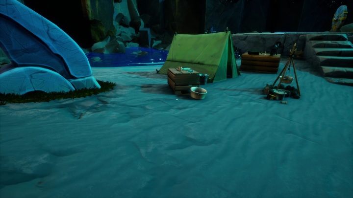 On the beach, you will find two tents - Call of the Sea: Chapter 6, Fhalgofn - walkthrough - Missions - Call of the Sea Guide