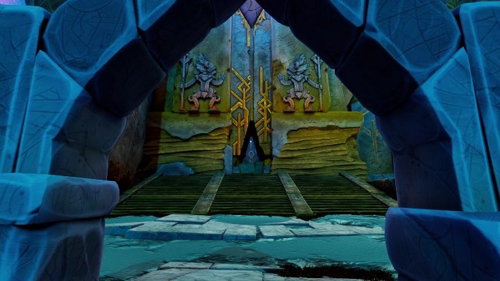 At the altar, Norah will pull out a knife and cut her hand - Call of the Sea: Chapter 6, Fhalgofn - walkthrough - Missions - Call of the Sea Guide