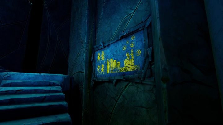 You'll find this mural right behind the front door - Call of the Sea: Chapter 6, Fhalgofn - wall paintings - Wall paintings - Call of the Sea Guide