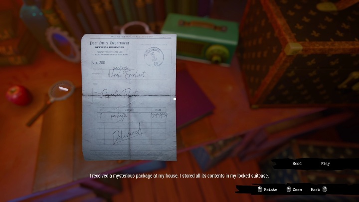 You'll find the document on a red notebook, right next to the radio - Call of the Sea: Prologue, A Family Heirloom - journal entries - Logbook entries - Call of the Sea Guide
