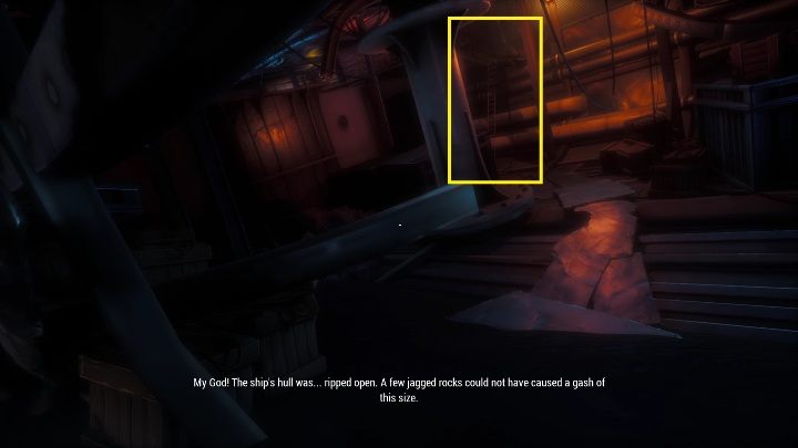 Your next task will be to climb the ladder to the top of the ship - Call of the Sea: Floating stones - puzzle, Chapter 3 - Chapter 3 - Call of the Sea Guide