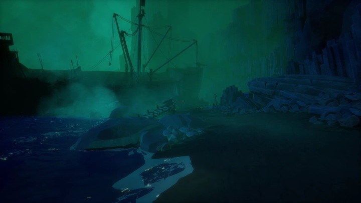 Chapter three starts on a dark and gloomy beach - Call of the Sea: Chapter 3, The Vanishing of the Lady Shannon - walkthrough - Transition description - Call of the Sea Guide