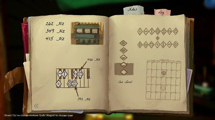 Now you need to press all the keys on the device lying on the tabletop That way, Norah will take more of the important notes - Call of the Sea: Chapter 3, The Vanishing of the Lady Shannon - all notes, list - Notes - Call of the Sea Guide