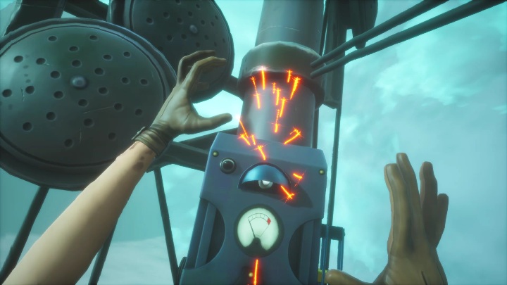 Then climb under the ladders and try to run the last power supply - Call of the Sea: Chapter 4, Quite A Show - guide, walkthrough description - Missions - Call of the Sea Guide