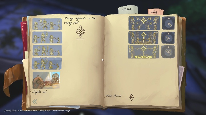 This mural is located to the right of the closed passage - Call of the Sea: Symbols in the Temple - Puzzle, Chapter 4 - Chapter 4 - Call of the Sea Guide