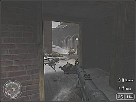 After defeating a couple of waves the Germans will begin to retreat - Railroad Station No. 1 - Not One Step Backwards! - Call of Duty 2 - Game Guide and Walkthrough