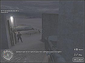 Join your squad members and start shooting at the enemy soldiers (screen 1) - The Diversionary Raid - The Battle of El Alamein - Call of Duty 2 - Game Guide and Walkthrough