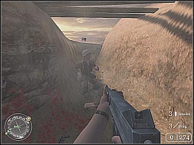 You should finally reach the last gun (screen 1) - Operation Supercharge - The Battle of El Alamein - Call of Duty 2 - Game Guide and Walkthrough