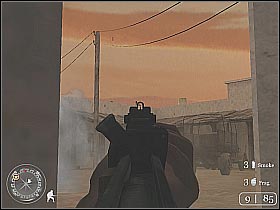 Eliminate the guards standing by the armored car - Armored Car Escape - Rommel's Last Stand - Call of Duty 2 - Game Guide and Walkthrough